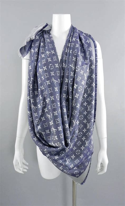 louis vuitton denim blue scarf|lv scarf women price.